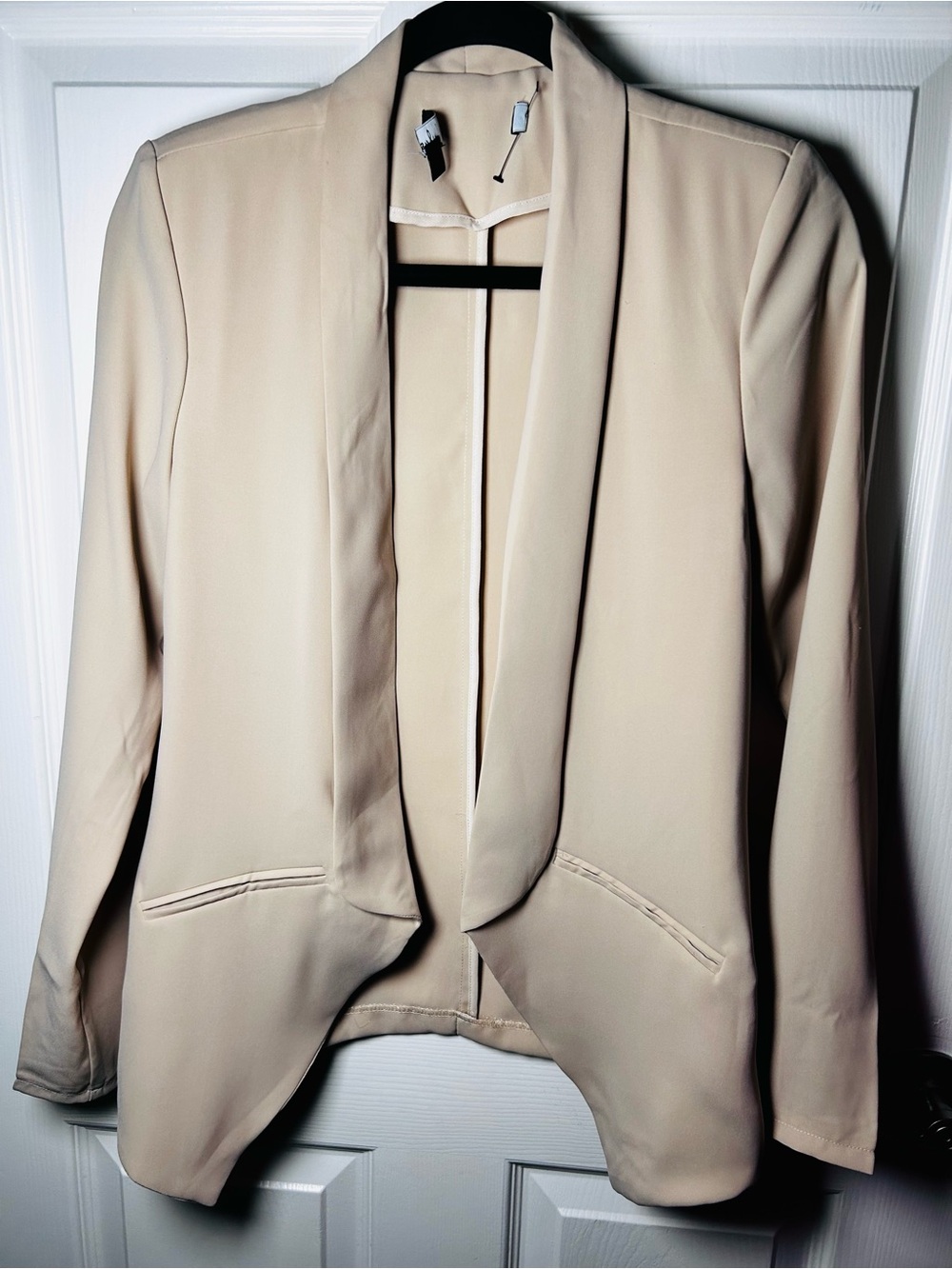Lulus Miss Punctuality Taupe Lightweight Blazer Size Small NWOT - Picture 3 of 12